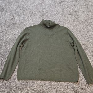 Pendelton Women 100%Merino Wool Green Turtleneck Sweater Sz L Petite